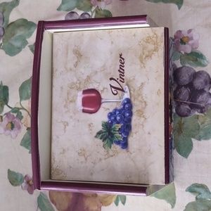 Vintage Tuscan / Wine Themed wooden recipe box.